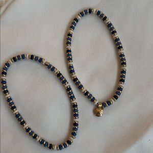 Blue and Gold Beaded Women's bracelets stamped JCrew